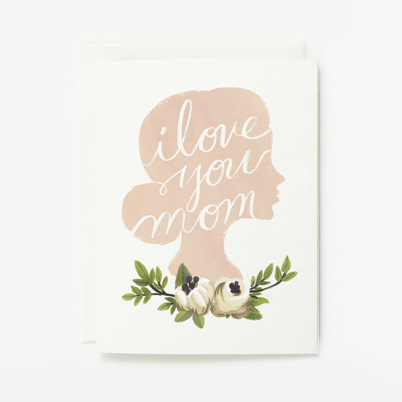   I Love You Mom Card by    QuillandFox   