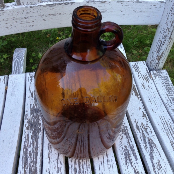   Vintage Amber One Gallon Jug  