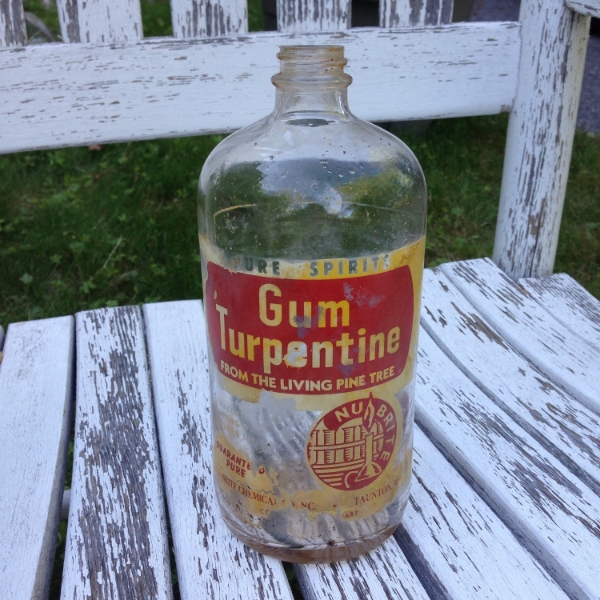   Vintage Nu Brite Gum Turpentine Glass Bottle  
