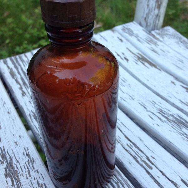   Vintage Amber Lysol Glass Bottle  