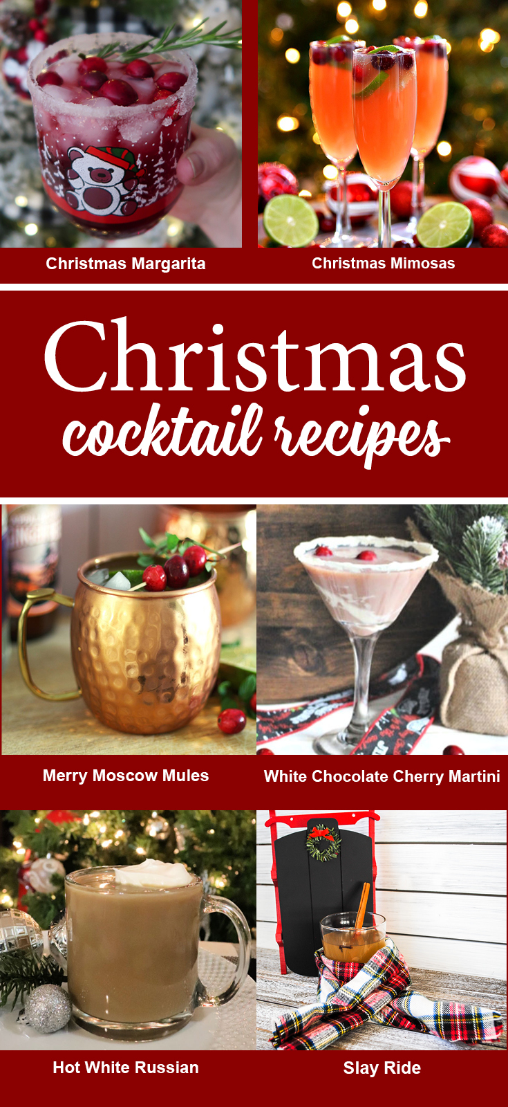 6 Christmas cocktail recipes collage