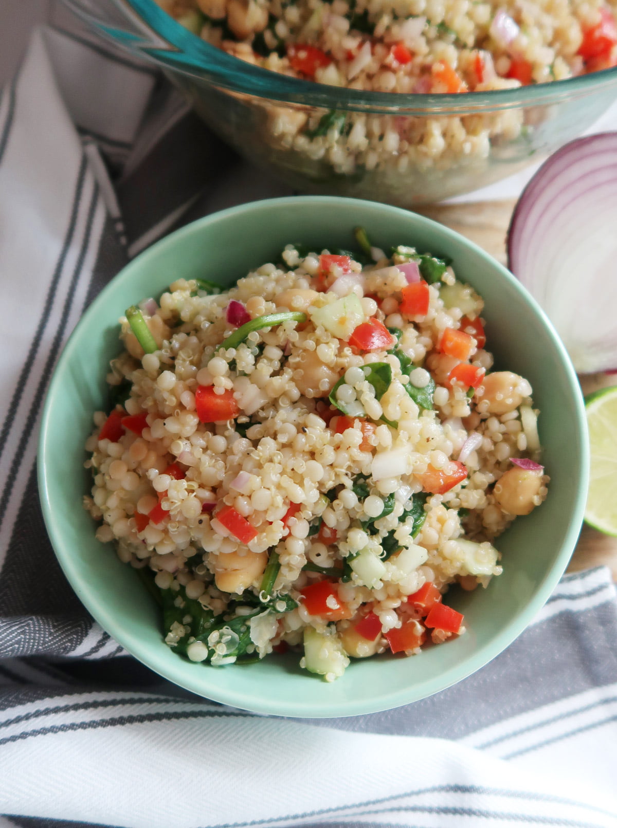 finished couscous and quinoa salad