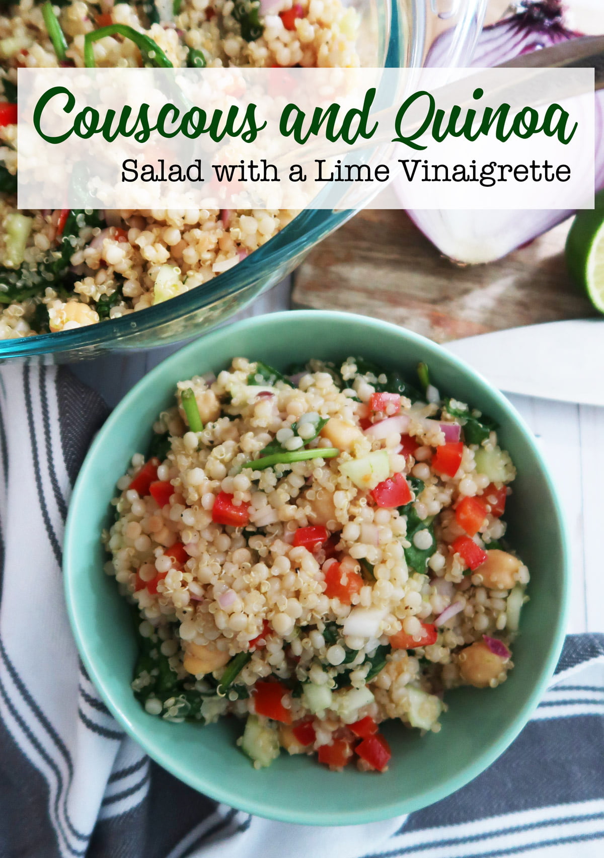 Couscous and Quinoa Salad with lime vinaigrette